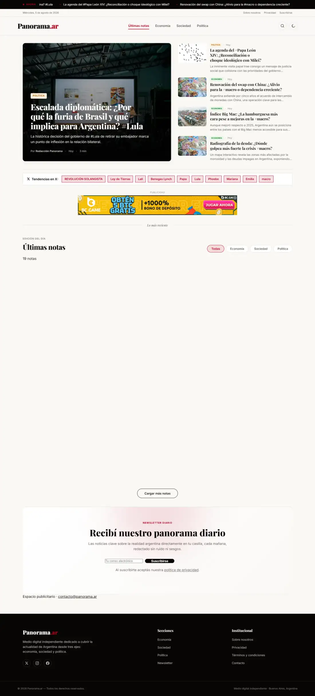 Panorama.ar: portal de noticias argentino